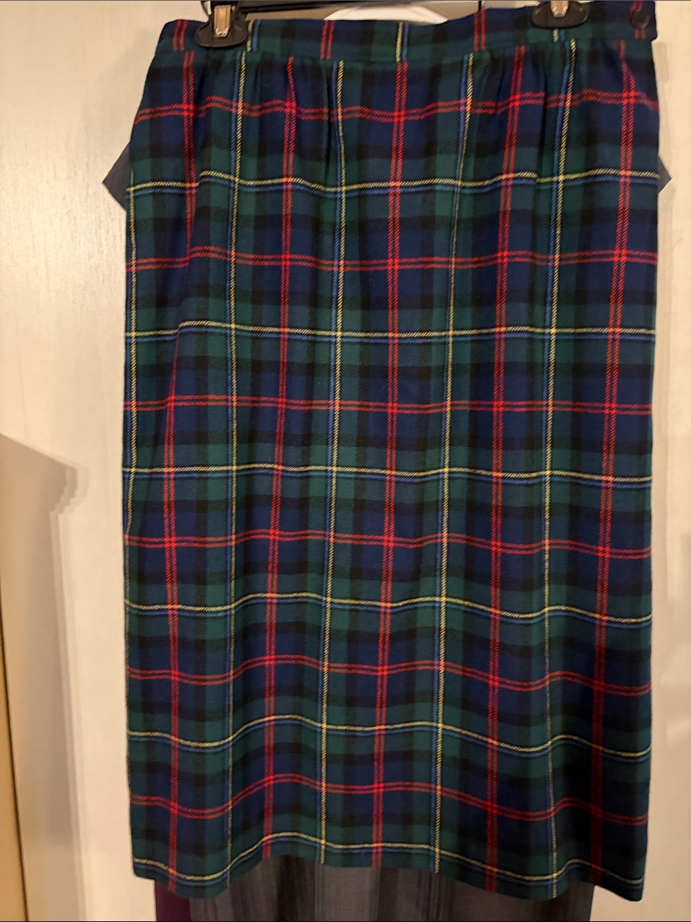 Pendleton Authentic Malcolm Tartan Wool Skirt Blue & Green Size 14